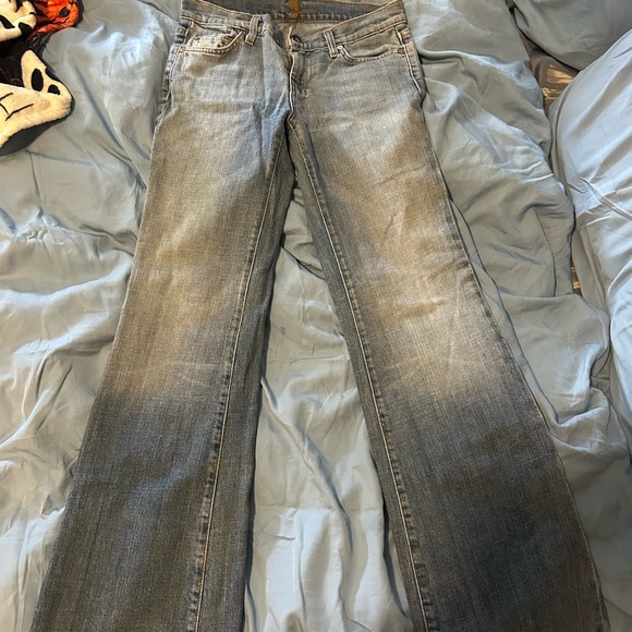 7 For All Mankind Light Blue Wide Leg Jeans - Picture 1 of 2